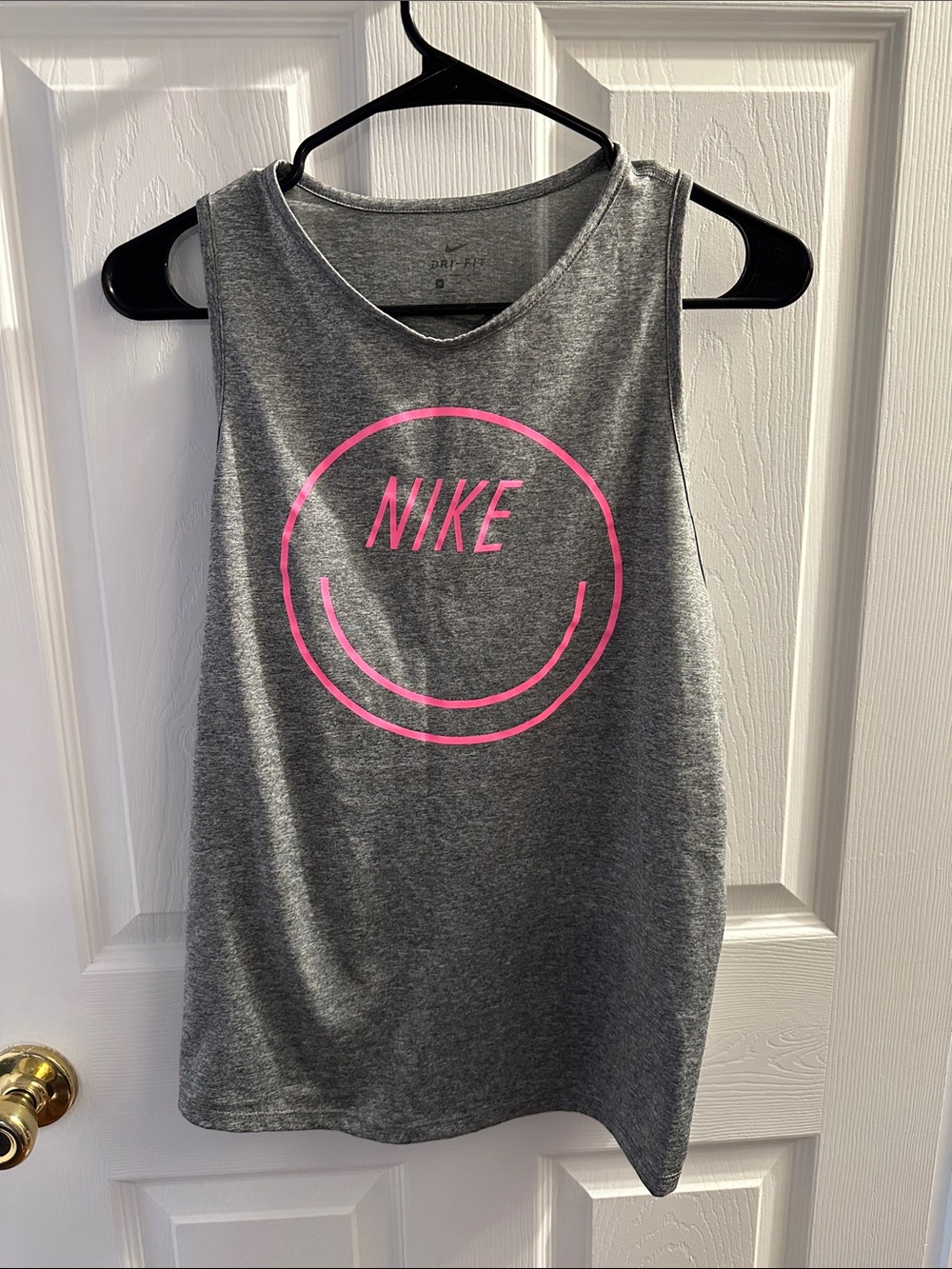 Nike Gray Tank with Pink Smiley Logo